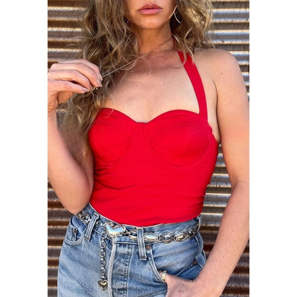 Vtg. Guess Bustier Top Size M Wired Cups 4018-